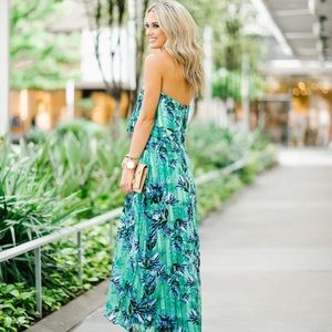 Banana Republic Palm Print Maxi w/Removable Straps